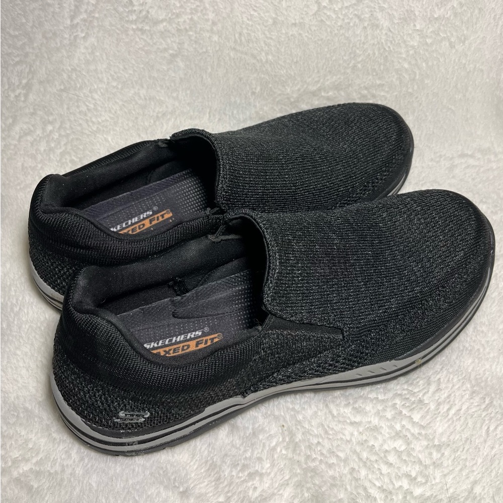Skechers Relaxed Fit AIR COOLED Memory Foam Gray Men’s Slip On Shoes Sz 9 - Picture 4 of 7
